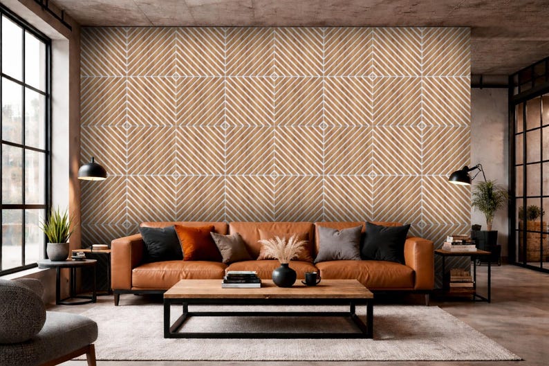 3D Wall Panels in White & Golden Oak – Modern Wooden Wall Decor – Thin ...