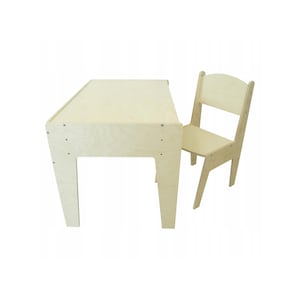 Adjustable Height Kids Desk and Chair Set – Wooden, Ergonomic, Perfect for Drawing, Studying, and Playing – Durable and Child-Safe