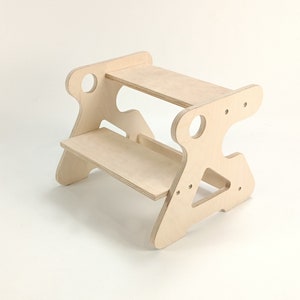 Kids Step Stool for Kitchen and Bathroom - Montessori platform - toddler stool with two steps - kitchen platform - learning tower