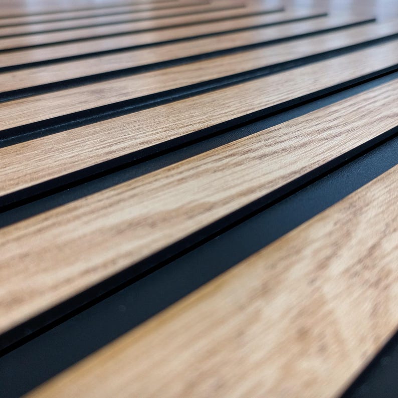3D Wood Wall Panels – 60x40cm Black & Oak, Diamond Slat Design, Modern ...