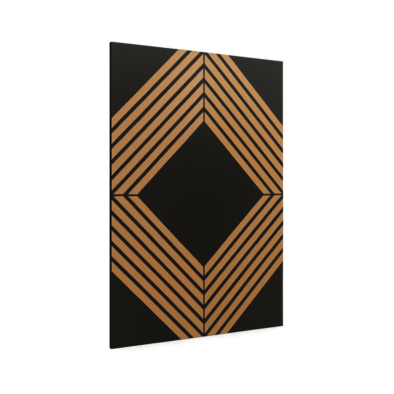 3D Wood Wall Panels – 60x40cm Black & Oak, Diamond Slat Design, Modern ...