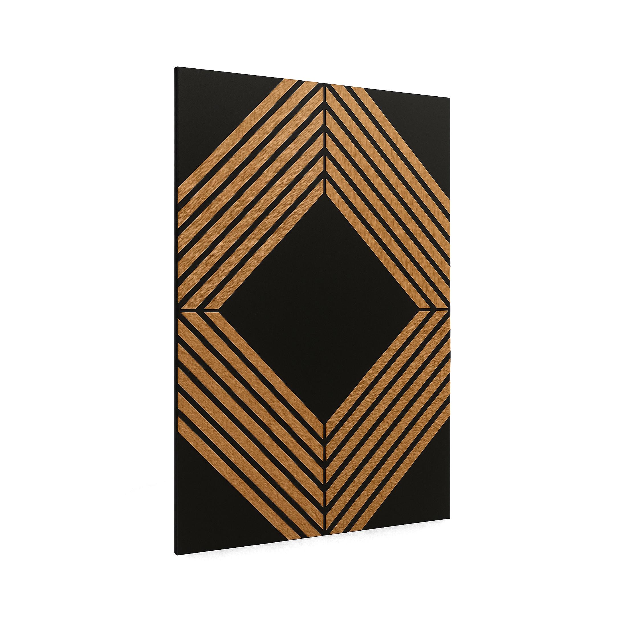 3D Wood Wall Panels – 60x40cm Black & Oak, Diamond Slat Design, Modern ...