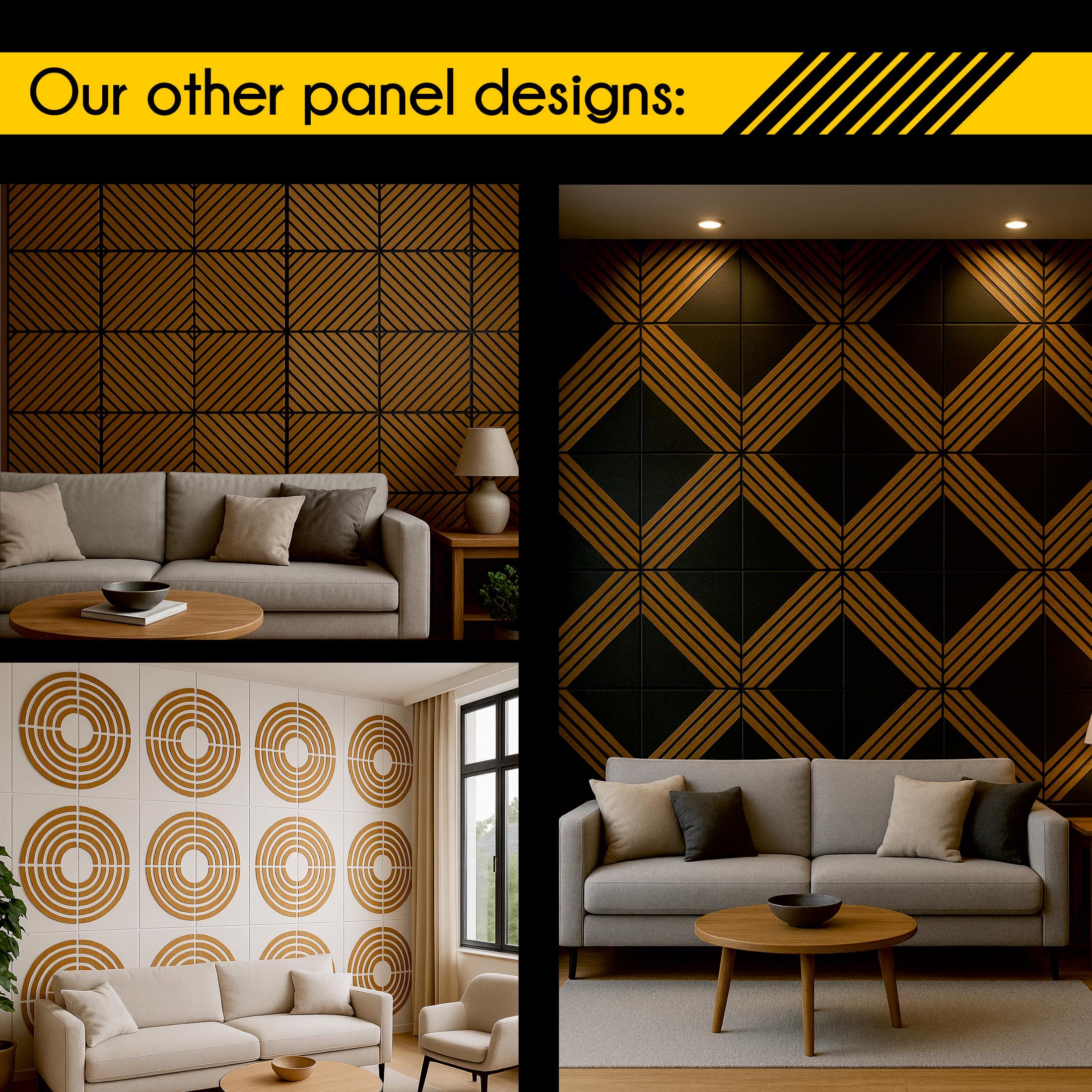 3D Wood Wall Panels – 60x40cm Black & Oak, Diamond Slat Design, Modern ...