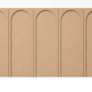 Bogenförmige Wandpaneele | Lackierbare HDF-Wandleiste | Modulare Wanddekoration für Kinderzimmer, Schlafzimmer und Wohnzimmer | 70 x 25 cm Bild 4