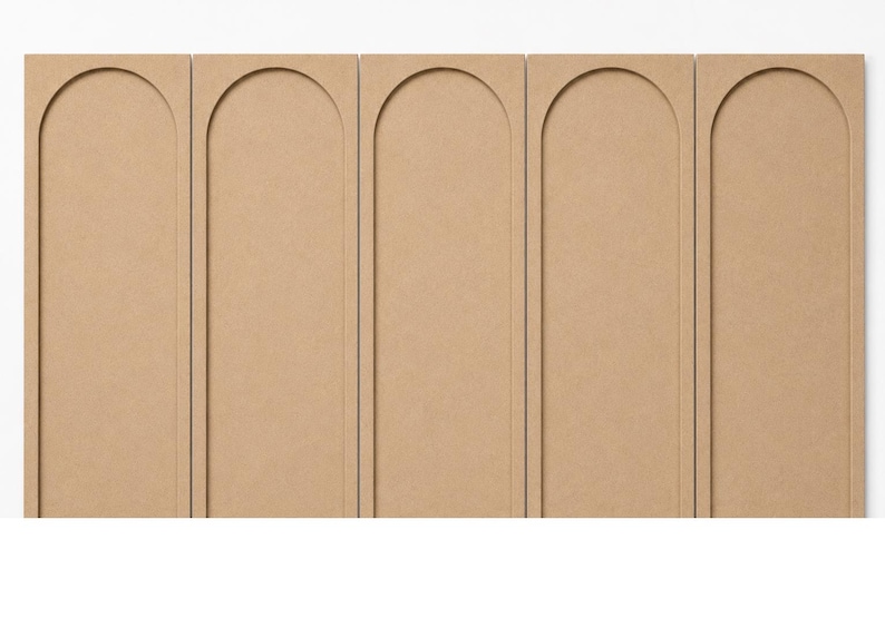 Bogenförmige Wandpaneele | Lackierbare HDF-Wandleiste | Modulare Wanddekoration für Kinderzimmer, Schlafzimmer und Wohnzimmer | 70 x 25 cm Bild 4