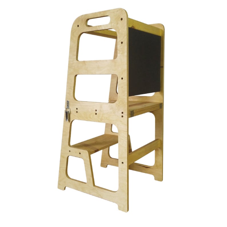 Baby Kitchen Helper Tower With Table and Chair and Chalkboard Etsy