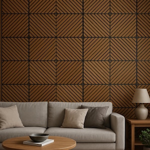 Wall Panel 50x50cm Black Oak – Slim 6mm Decorative Slat | Modern 3D Wall Cladding | Easy Installation | UK Handmade