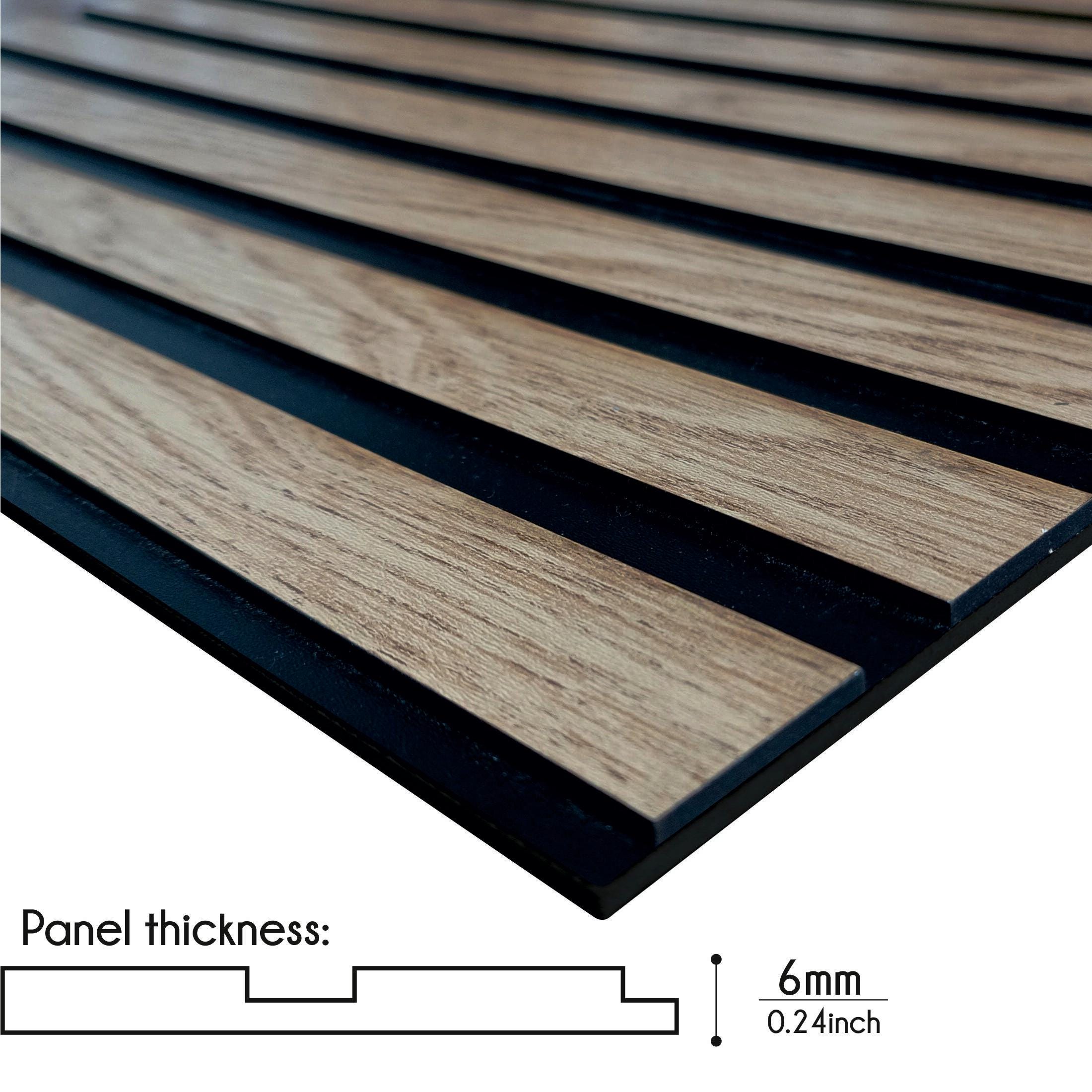 3D Wood Wall Panels – 60x40cm Black & Oak, Diamond Slat Design, Modern ...