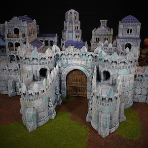 Walls and Gate - Kingdom Of Tor Ithilas (Conquest Creations) - Miniature Wargaming Terrain - 3D printed in PLA+