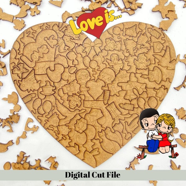 Heart Shape Puzzle Template Etsy