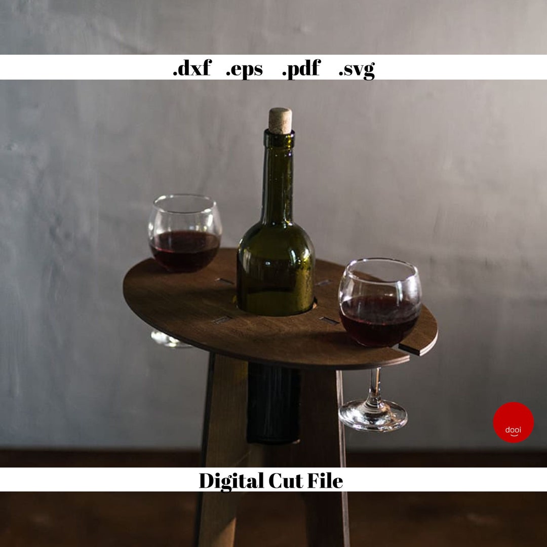 Laser Cut Wine Holder Wine Table for Two Instant Download Etsy