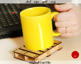 Pliki Svg Podkładki Paletowe, Pliki Cięcia Glowforge, Pliki Svg Cricut, Cięcie Laserowe, Szablon Laser CNC, Dxf, Eps, PDF, Svg, Zestaw Podkładek DIY