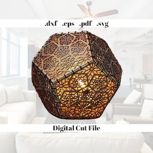 Geometric Lamp 3D Laser Cutting Digital Instant Download Template Svg File Ready to Cut Desk Lamp Night Lamp Svg Cnc Router File
