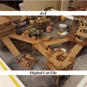 TableTop Terrain Playground Cięcie laserowe Tektura Drewno Szablon cyfrowy Plik Dxf Dzieci Żołnierze Zabawka DIY