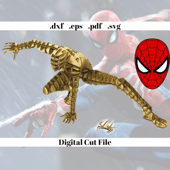 Spiderman 3D Cardboard Wooden Laser Cut Instant Download Digital Svg Eps  Dxf Pdf File Diy Puzzle 3D Puzzle Template Hand Made 