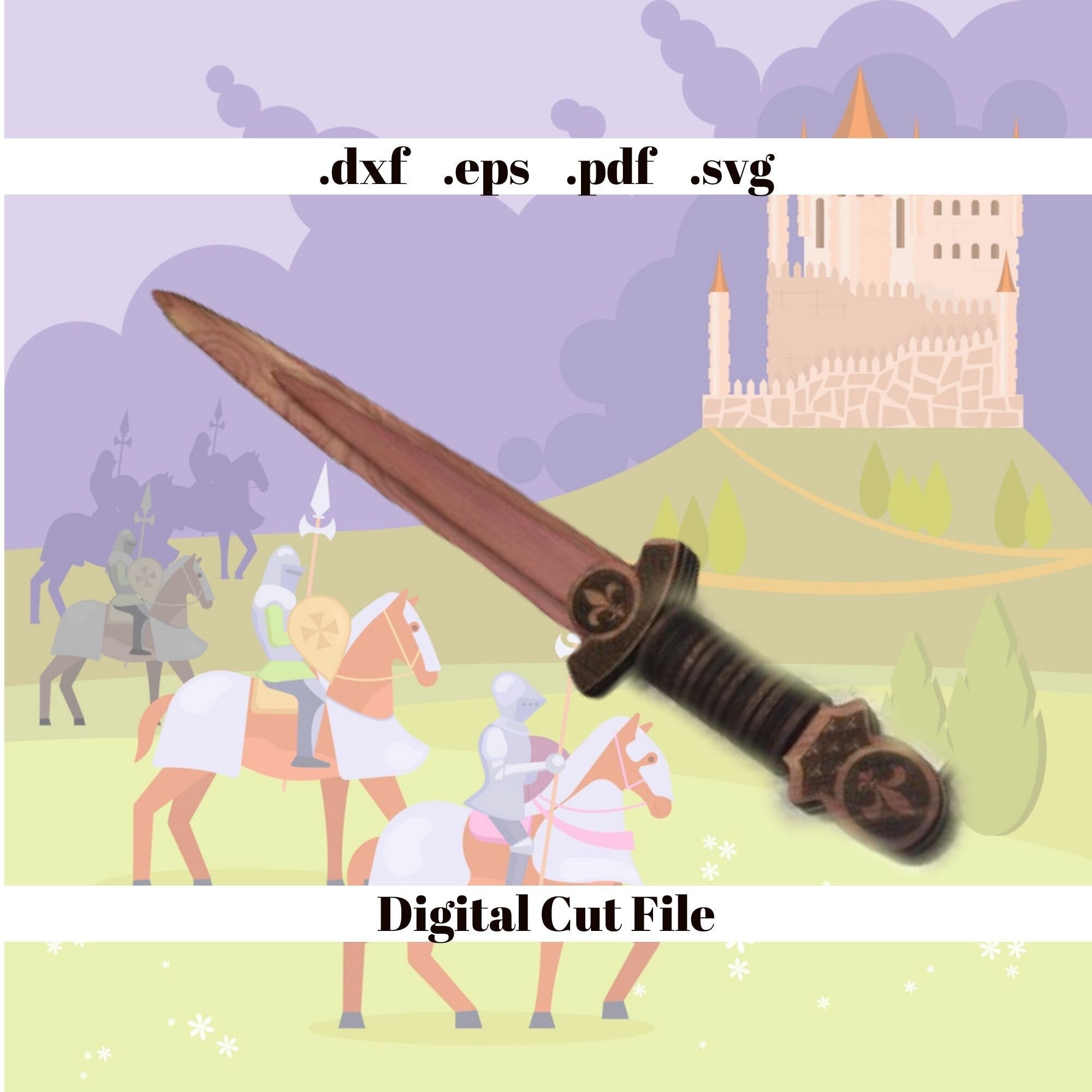 Knight Sword Toy 3D Puzzle Laser Cutting Instant Download Digital template File Diy Toy Kid Solider Armor Hand Made Craft Battle War Games