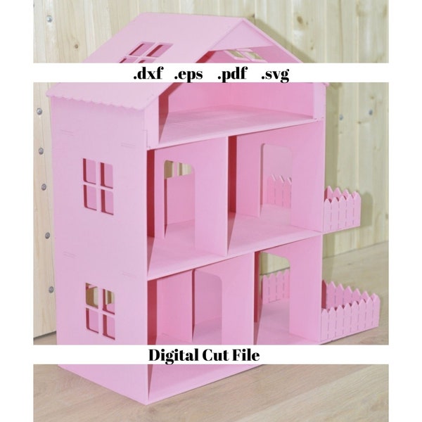 Perfect Dollhouse Playground Barbie House laser Cutting Digital Instant Download Template Svg File Cardboard Craft Cnc Router Cut File Diy