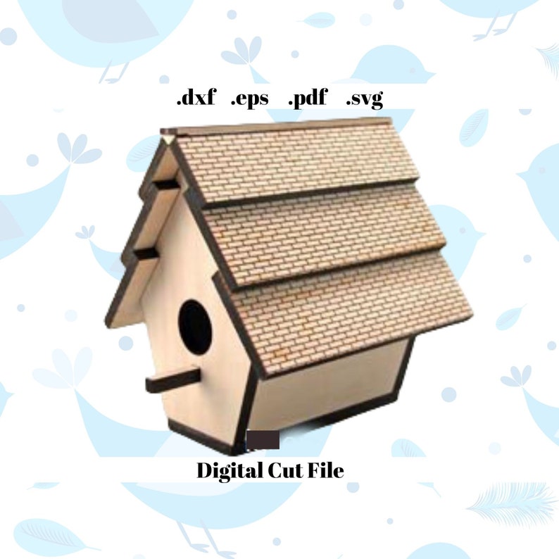 Bird House Laser Cut Digital File Instant Download Template Svg Dxf Pdf