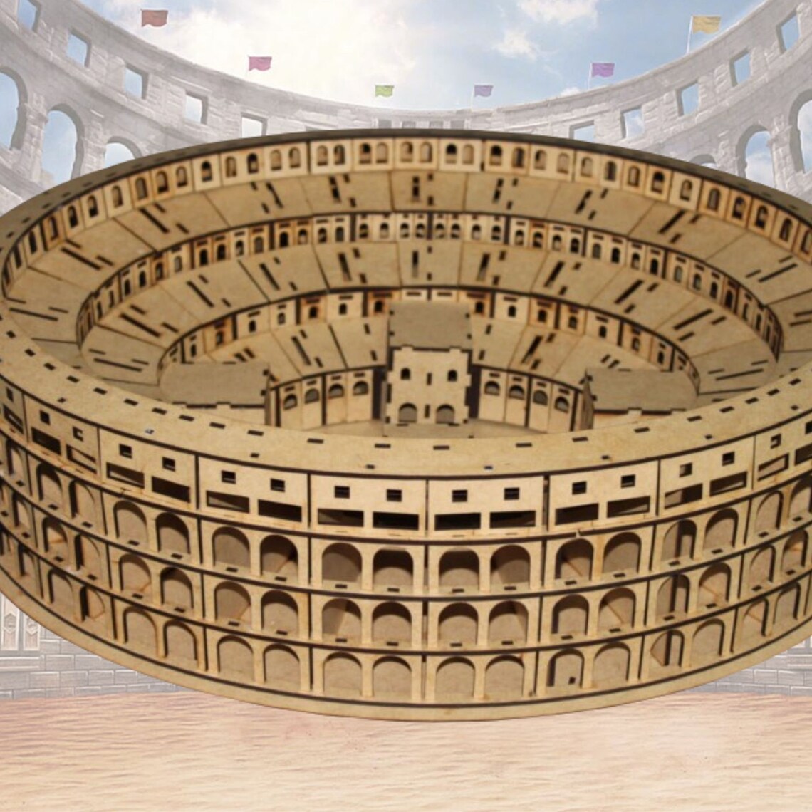 Colosseum Rome 3D Puzzle Laser Cut Digital Instant Download File Laser