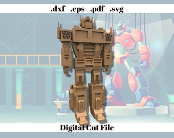 Transformers Optimus Prime 3D Puzzle Laser Cut Svg Digital Instant Download Template File Cnc Router File Jigsaw Puzzle Wooden Diy Action