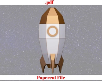 Modèle PDF Papercraft de vaisseau spatial Création de modèle de vaisseau spatial en papier Craft 3D Space X DIY Pattern