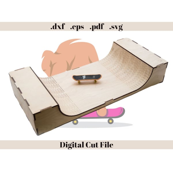 Fingerboard Ramp Laser Cut Digital Template Instant Download Svg, Dxf, Pdf, Eps Vector File