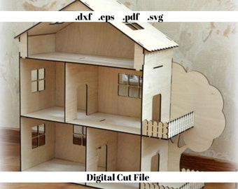 Dollhouse Playground Barbie House Miniatures Laser Cutting Digital Template Instant Download Svg File Cnc Router Cut File Cardboard Doll
