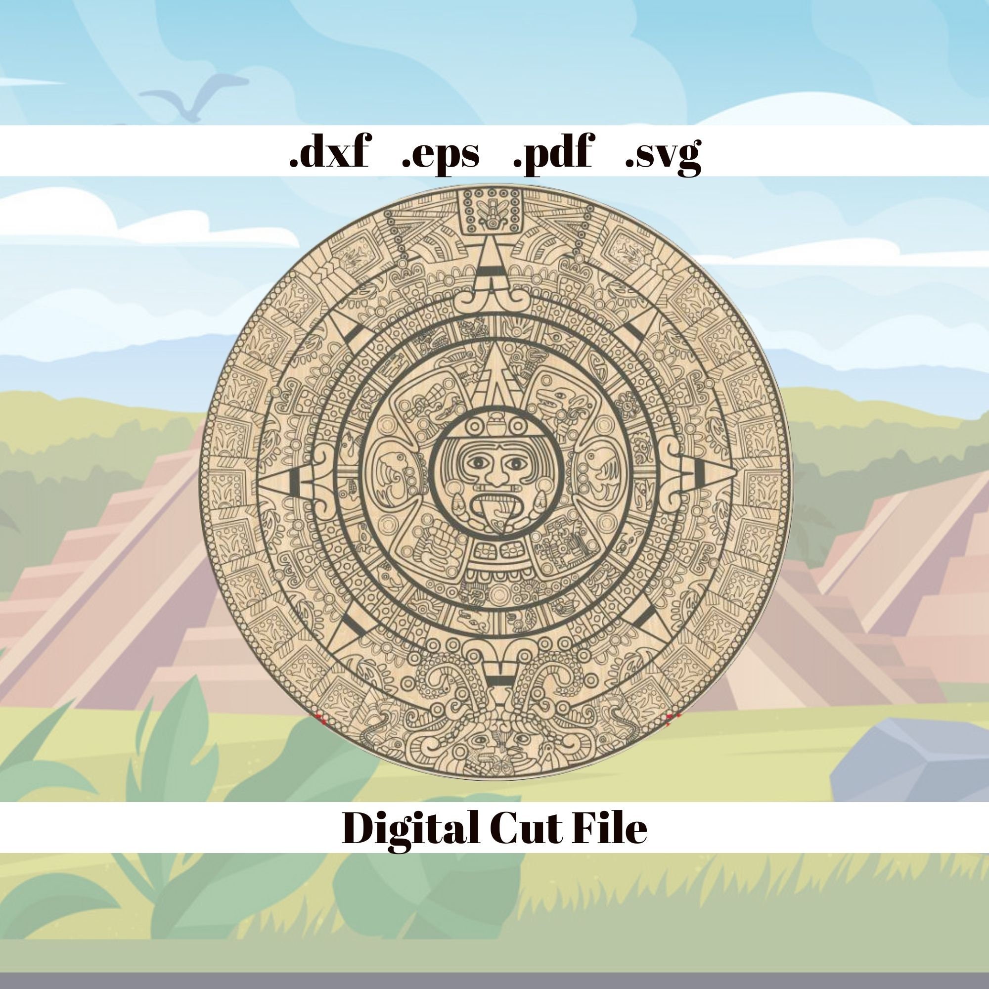 Mayan Calendar Printable Laser Cut Instant Download Ready to Cut ...