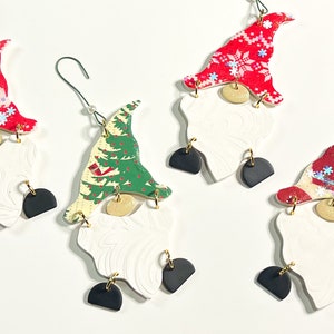 Homemade Polymer Clay Gnome Xmas Ornament