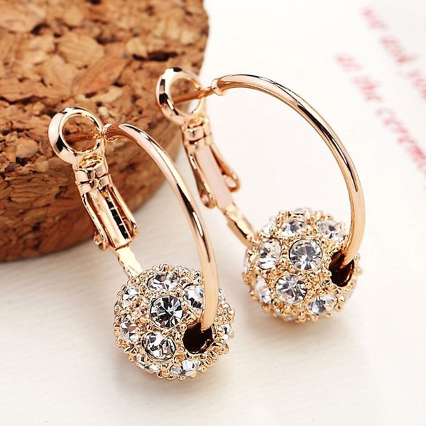 Earrings Fashion Jewelry Crystal Ball Earrings For Women Party Wedding Jewelry Stud Earrings Oorbellen