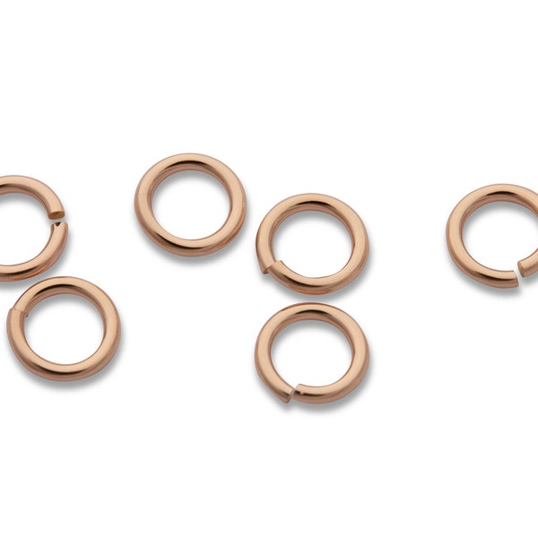 Anelli di salto aperti da 4 mm - riempiti in oro rosa 14K