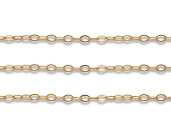 17.31 EUR/m - 1m Flat Cable Chain 1.5 x 2.4 mm - 14K Gold Filled