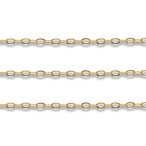 13.49 EUR/m - Flat Cable Chain 1.3 x 1.8 mm - 14K Gold Filled - Sold by meter