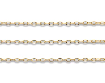 13.49 EUR/m - Flat Cable Chain 1.3 x 1.8 mm - 14K Gold Filled - Sold by meter