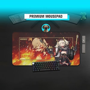 Premium Burnice Mauspad | Zenless Zone Zero Schreibtischunterlage | Perfekt für Anime- und ZZZ-Gamer | Große Gaming-Matte für den Schreibtisch