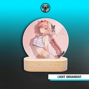 Premium Astolfo Ornament Luminous | Round Acrylic Ornament Fate Waifu | Led USB Ornament Luminous