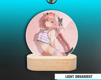 Premium Astolfo Ornament Luminous | Round Acrylic Ornament Fate Waifu | Led USB Ornament Luminous