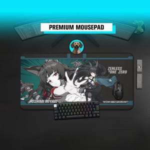 Premium Miyabi Hoshimi Mousepad | Sector 6 Deskmat | ZZZero Mousepad | Zenless Zone Zero Desk Mat | Large Gaming Desk Mat