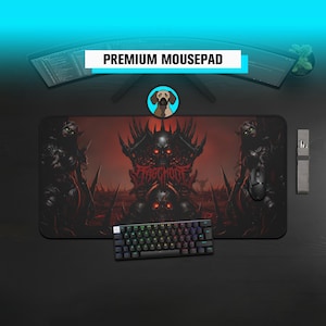 Premium Rage Mode Mousepad | Goth Skull and Bones Deskmat | Goth Deskmat | Rage Mode Gaming Large Mousepad | Aesthetic Skull Deskmat
