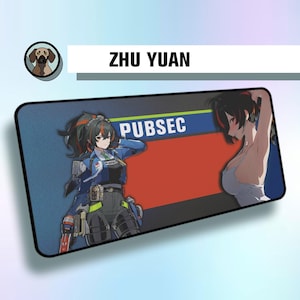 Premium Zhu Yuan Mousepad | Zenless Zone Zero Desk Mat | Anime Gaming Pad | ZZZero Mousepad | Zhu Yuan Character Design | Large Gaming Mat |