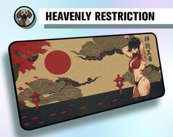 Premium Maki Heavenly Restriction Mousepad | Japanese Traditional Art Deskmat | Warrior Fantasy Demakt | Aesthetics Desk Pad