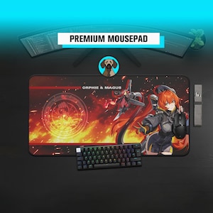 Premium Orphie & Magus Mousepad | Zenless Zone Zero Mousepad | Obol Squad zzz | Anime Seed Deskmat | Large Waifu Gaming Deskmat