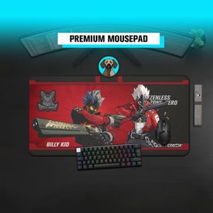 Premium Billy Kid Mousepad | Zenless Zone Zero Deskmat | ZZZero Mousepad |Large Anime Gaming Pad | Cunning Hares ZZZero | Gaming Mousepad