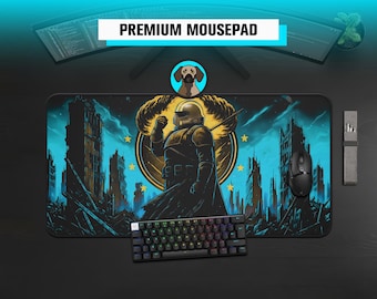 Premium-Super-Nuklear-Mauspad | Mauspad im Nuklear-Design | Grunge-Gaming-Helm-Mauspad | Gaming-Schreibtischpad im apokalyptischen Stil