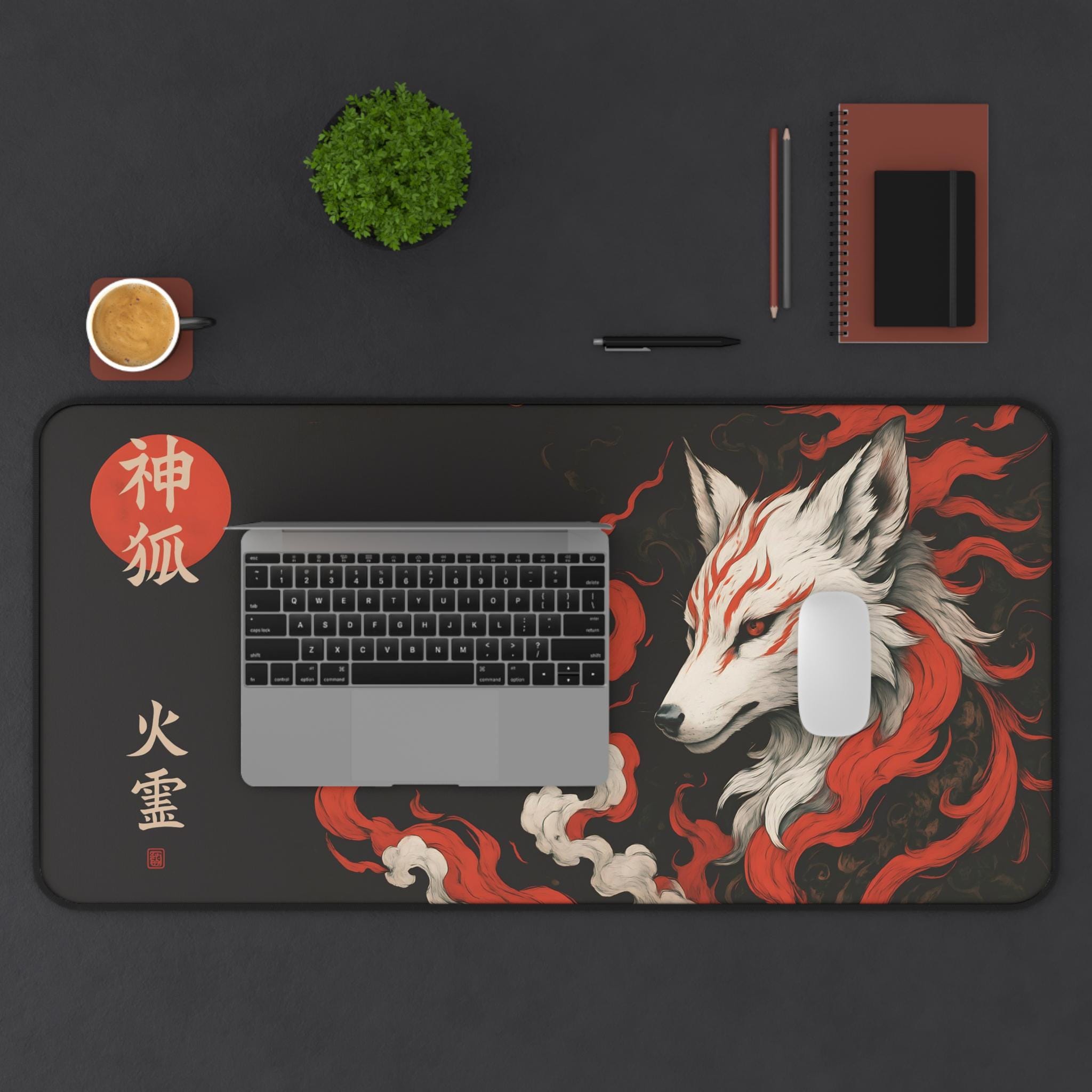 Premium Kitsune Fox | Japanese Traditional Art Deskmat | Mystical