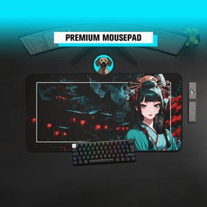 Premium Waifu Mousepad | Traditional Elegant Anime Deskmat | Perfect for Anime & Gamers | Large Aesthetic Anime Gaming Mat for Desk pad