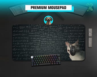 Premium-Mauspad mit mathematischen Gleichungen | Schreibtischunterlage mit Physikmotiven | Gaming-Pad im Dark-Academia-Stil | Unterhaltsame STEM-Spielmatte | Büroausstattung für Geeks und Nerds