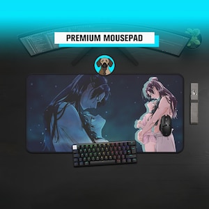 Premium Anime Couple Mousepad | Cute Romcom Moment Deskmat | Large Anime Aesthetic Deskmat | Inspired Anime Deskmat