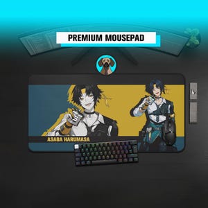 Premium Asaba Harumasa Mousepad | Sector 6 Deskmat | ZZZero Mousepad | Zenless Zone Zero Desk Mat | Large Gaming Desk Mat