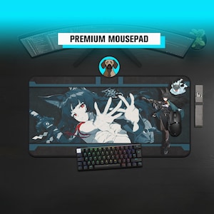 Mousepad Premium Miyabi Hoshimi | Tapete de Mesa Clássico Sector 6 | Mousepad ZZZero | Tapete de Mesa Zenless Zone Zero | Tapete de Mesa Grande para Jogos